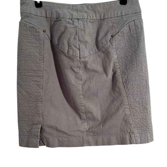 Anthropologie Leifsdottir Alicante Denim Gray Quilted Mini Skirt Size 8 - Picture 2 of 14